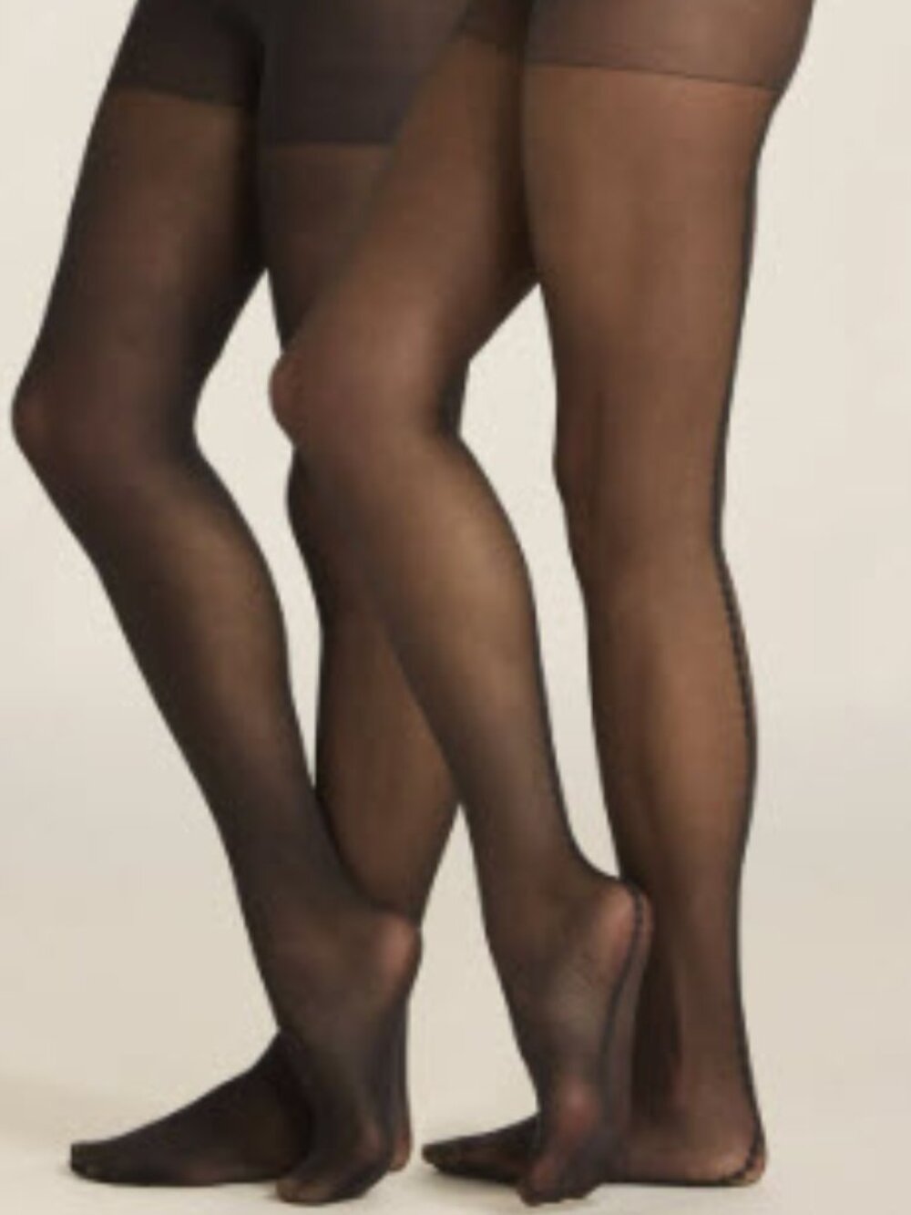 Joyspun Women's Dot Back Seam and Opaque Tights, 2-Pack, Size XXL